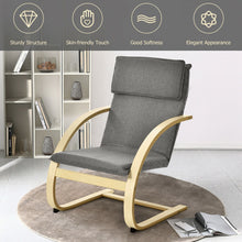 Load image into Gallery viewer, Modern Fabric Upholstered Bentwood Lounge Chair-Gray
