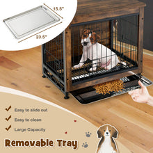 Load image into Gallery viewer, Wooden Dog Crate Furniture with Tray and Double Door-Brown
