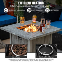 Load image into Gallery viewer, 28 Inch 40 000 BTU Square Fire Pit Table with Lid and Lava Rocks-Gray

