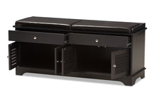 Load image into Gallery viewer, Baxton Studio Leo Modern and Contemporary Dark Brown Wood 2-Drawer Shoe Storage Bench
