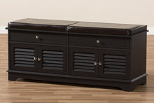 Load image into Gallery viewer, Baxton Studio Leo Modern and Contemporary Dark Brown Wood 2-Drawer Shoe Storage Bench
