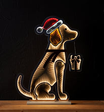 Load image into Gallery viewer, Santa Dog Infinity Light Display 31.25"H
