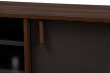 Load image into Gallery viewer, Baxton Studio Samuel Mid-Century Modern Brown and Dark Grey Finished TV Stand
