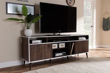Load image into Gallery viewer, Baxton Studio Marion Mid-Century Modern Brown and White Finished TV Stand
