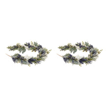 Load image into Gallery viewer, Frosted Blueberry Pine Garland 5.5'L
