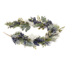 Load image into Gallery viewer, Frosted Blueberry Pine Garland 5.5'L
