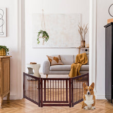 Load image into Gallery viewer, 24 Inch Configurable Folding 3 Panel Wood Dog Fence
