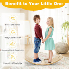 Load image into Gallery viewer, 15.5 Inch Wooden Wobble Toy Balance Board-Natural
