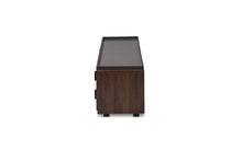 Load image into Gallery viewer, Baxton Studio Rikke Modern and Contemporary Two-Tone Gray and Walnut Finished Wood 2-Drawer TV Stand
