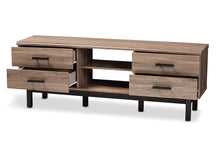 Load image into Gallery viewer, Baxton Studio Arend Modern and Contemporary Two-Tone Oak and Ebony Wood 4-Drawer TV Stand
