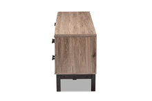 Load image into Gallery viewer, Baxton Studio Arend Modern and Contemporary Two-Tone Oak and Ebony Wood 4-Drawer TV Stand
