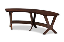 Load image into Gallery viewer, Baxton Studio Berlin Mid-Century Modern Walnut Finished Wood Curved Dining Bench

