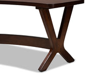 Load image into Gallery viewer, Baxton Studio Berlin Mid-Century Modern Walnut Finished Wood Curved Dining Bench
