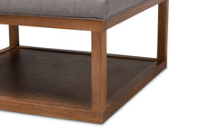 Load image into Gallery viewer, Baxton Studio Alvere Modern and Contemporary Grey Fabric Upholstered Walnut Finished Cocktail Ottoman
