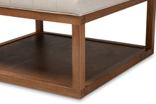 Load image into Gallery viewer, Baxton Studio Alvere Modern and Contemporary Beige Fabric Upholstered Walnut Finished Cocktail Ottoman
