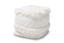 Load image into Gallery viewer, Baxton Studio Curlew Moroccan Inspired Ivory Handwoven Cotton Pouf Ottoman
