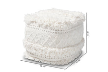 Load image into Gallery viewer, Baxton Studio Curlew Moroccan Inspired Ivory Handwoven Cotton Pouf Ottoman

