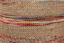 Load image into Gallery viewer, Baxton Studio Caiman Moroccan Inspired Multicolored Handwoven Hemp Pouf Ottoman

