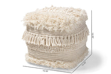 Load image into Gallery viewer, Baxton Studio Bartow Moroccan Inspired Beige Handwoven Cotton Pouf Ottoman
