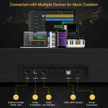 Load image into Gallery viewer, 88 Key Full Size Electric Piano Keyboard with Stand 3 Pedals MIDI Function-Black
