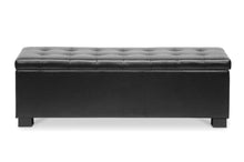 Load image into Gallery viewer, Baxton Studio Roanoke Contemporary Black Ottoman
