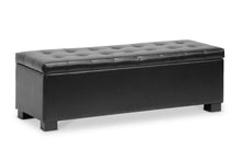 Load image into Gallery viewer, Baxton Studio Roanoke Contemporary Black Ottoman
