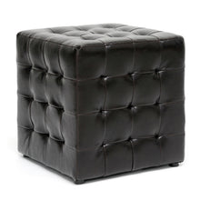 Load image into Gallery viewer, Baxton Studio Siskal Dark Brown Modern Cube Ottoman (Set of 2)
