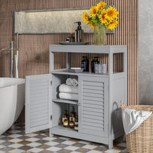 Load image into Gallery viewer, Freestanding Bathroom Floor Cabinet with Double Shutter Doors-Gray
