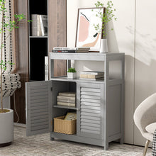 Load image into Gallery viewer, Freestanding Bathroom Floor Cabinet with Double Shutter Doors-Gray
