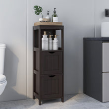 Load image into Gallery viewer, Wooden Bathroom Floor Cabinet with Removable Drawers-Brown
