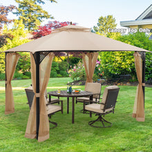 Load image into Gallery viewer, 10 x 12 Feet Gazebo Replacement Top with Air Vent and Drainage Holes-Beige
