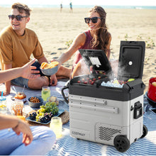Load image into Gallery viewer, 51 Quart Portable Car Refrigerator with Retractable Pull Handles-Black
