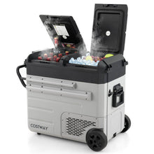 Load image into Gallery viewer, 61 Quart Portable Car Refrigerator with Retractable Pull Handle-Black
