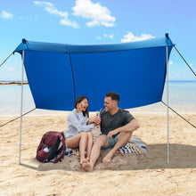 Load image into Gallery viewer, 7 x 7 Feet Family Beach Tent Canopy Sunshade with 4 Poles-Blue
