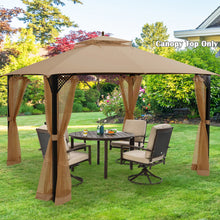Load image into Gallery viewer, 10 x 12 Feet Gazebo Replacement Top with Air Vent and Drainage Holes-Brown
