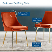 Load image into Gallery viewer, Viscount Performance Velvet Dining Chairs Set of 2 by Modway
