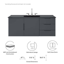 Load image into Gallery viewer, Vitality 48" Double or Single Sink Compatible (Not Included) Bathroom Vanity Cabinet by Modway
