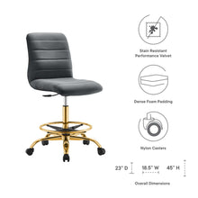 Load image into Gallery viewer, Ripple Armless Performance Velvet Drafting Chair by Modway
