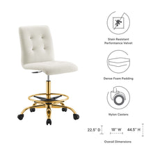 Load image into Gallery viewer, Prim Armless Performance Velvet Drafting Chair by Modway
