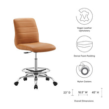 Load image into Gallery viewer, Ripple Armless Vegan Leather Drafting Chair by Modway
