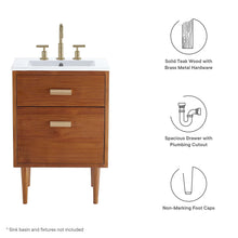Load image into Gallery viewer, Cassia 24" Teak Wood Bathroom Vanity Cabinet (Sink Basin Not Included) by Modway
