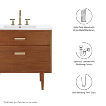 Load image into Gallery viewer, Cassia 36" Teak Wood Bathroom Vanity Cabinet (Sink Basin Not Included) by Modway
