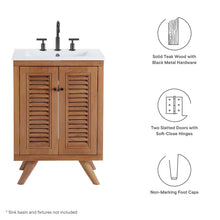 Load image into Gallery viewer, Birdie 24" Teak Wood Bathroom Vanity Cabinet (Sink Basin Not Included) by Modway
