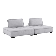 Load image into Gallery viewer, Saunter 2-Piece Tufted Fabric Fabric Loveseat in Light Gray
