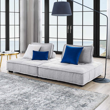 Load image into Gallery viewer, Saunter 2-Piece Tufted Fabric Fabric Loveseat in Light Gray
