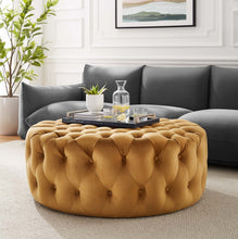 Load image into Gallery viewer, Amour Tufted Button Large Round Performance Velvet Ottoman by Modway
