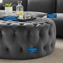 Load image into Gallery viewer, Amour Tufted Button Large Round Performance Velvet Ottoman by Modway
