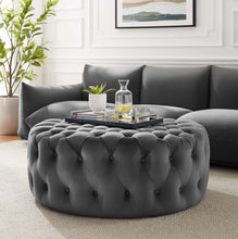 Load image into Gallery viewer, Amour Tufted Button Large Round Performance Velvet Ottoman by Modway
