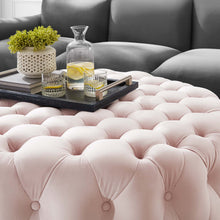 Load image into Gallery viewer, Amour Tufted Button Large Round Performance Velvet Ottoman by Modway
