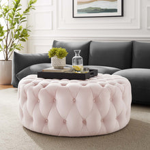 Load image into Gallery viewer, Amour Tufted Button Large Round Performance Velvet Ottoman by Modway
